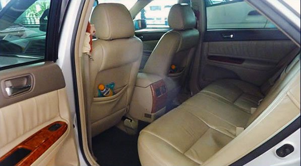 back seat of Toyota Camry limousine